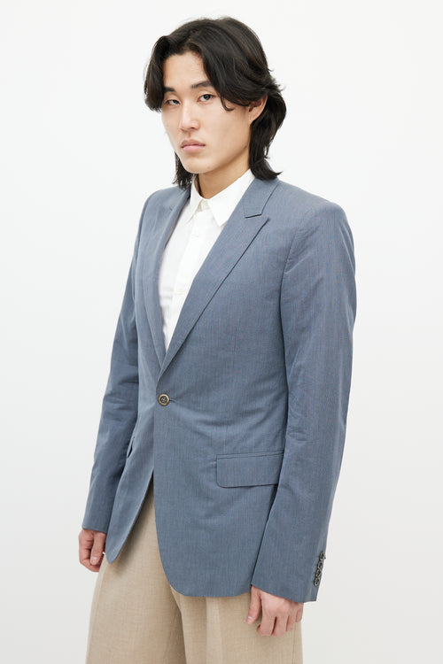 Alexander McQueen Blue 
White Pinstripe Blazer