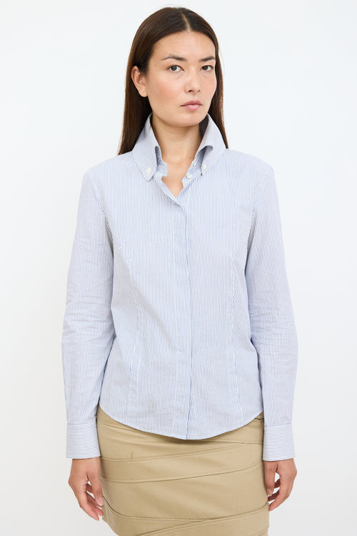 McQ Blue 
White Striped Shirt