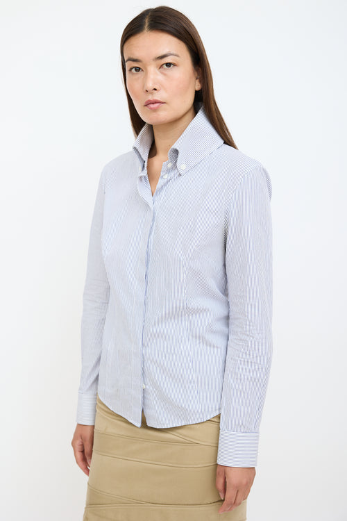 McQ Blue 
White Striped Shirt