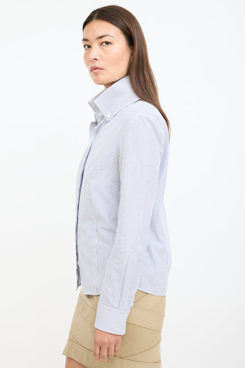 McQ Blue 
White Striped Shirt