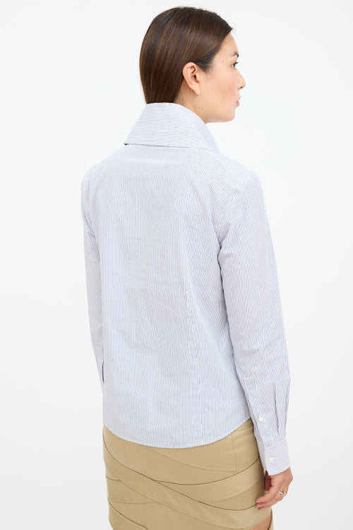 McQ Blue 
White Striped Shirt