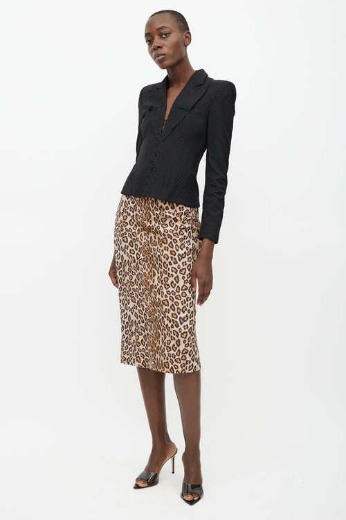 Alexander McQueen Brown 
Black Pattern Skirt