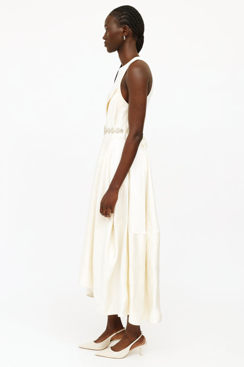 Alexander McQueen Cream Ribbed Tiered Dress