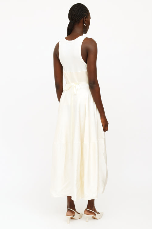 Alexander McQueen Cream Ribbed Tiered Dress