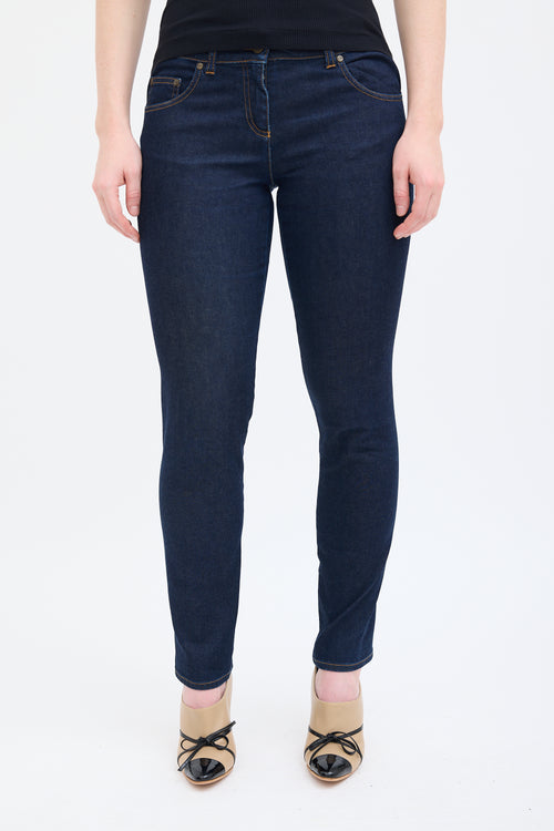 Alexander McQueen Dark Wash Zipped Cuff Jeans