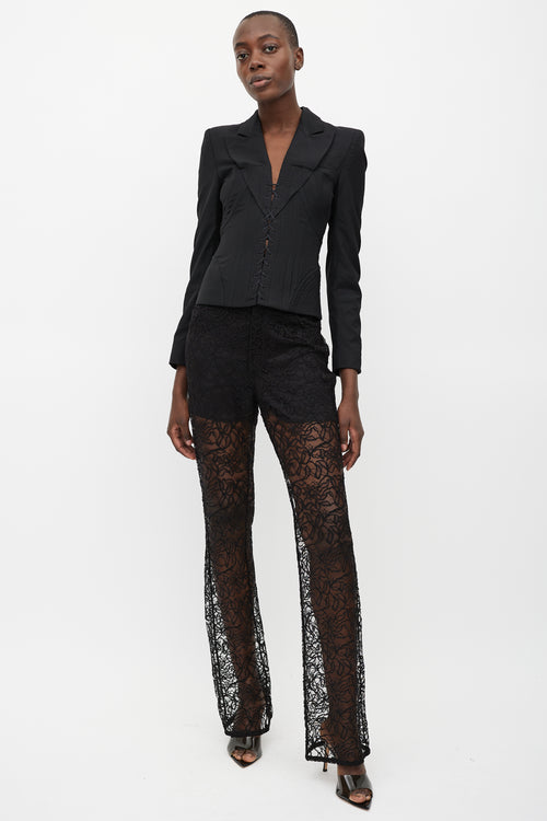 Alexander McQueen FW 2002 Black Corseted Lace Up Blazer