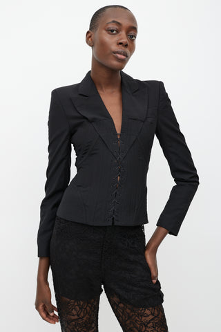 Alexander McQueen FW 2002 Black Corseted Lace Up Blazer