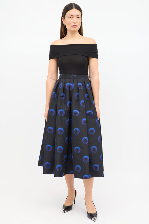 Faille Iris Printed Ball Skirt