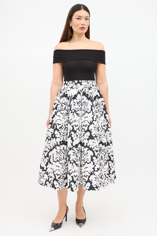 Faille Printed Ball Skirt