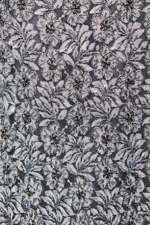 Alexander McQueen Late 1990s Grey Floral Sequin Dress