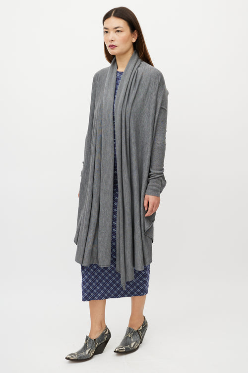 Alexander McQueen Grey Draped Knit Cardigan