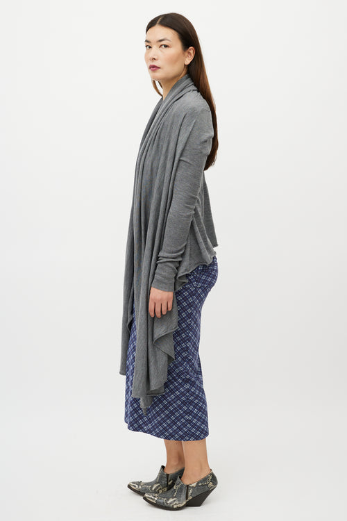 Alexander McQueen Grey Draped Knit Cardigan