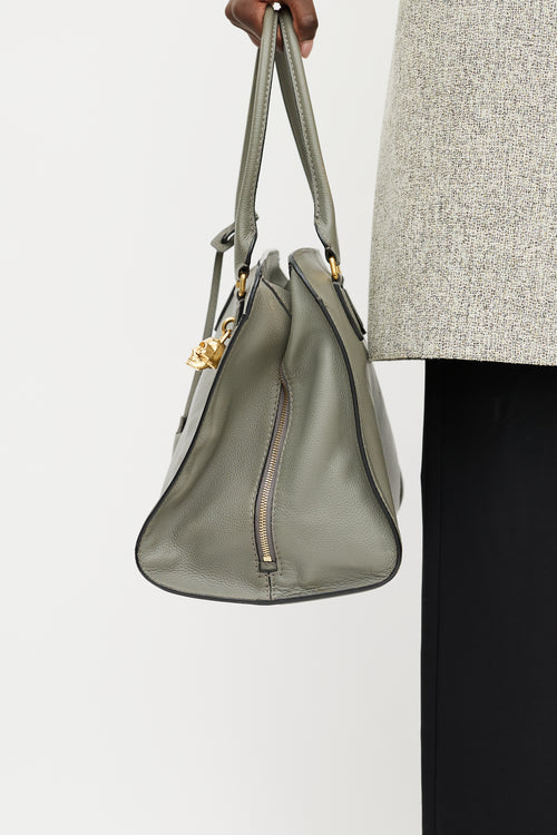 Alexander McQueen Grey Leather Skull Tote