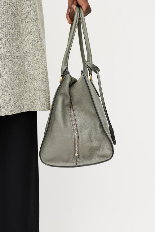 Alexander McQueen Grey Leather Skull Tote