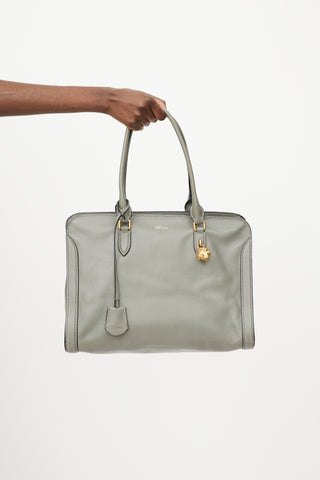 Alexander McQueen Grey Leather Skull Tote