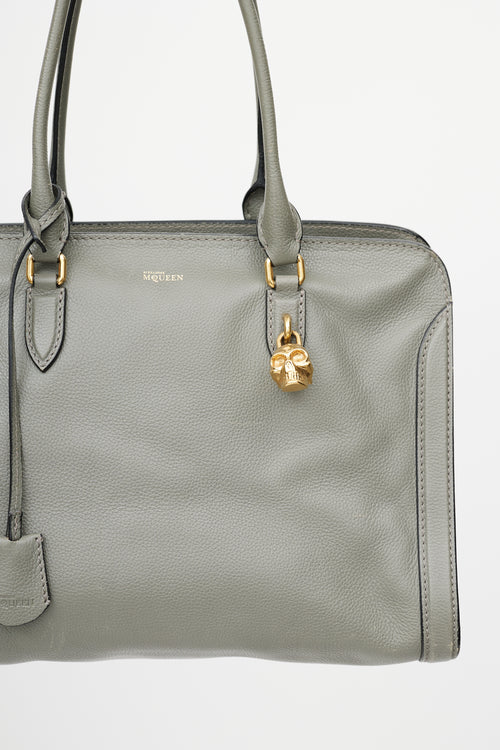 Alexander McQueen Grey Leather Skull Tote