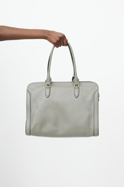 Alexander McQueen Grey Leather Skull Tote