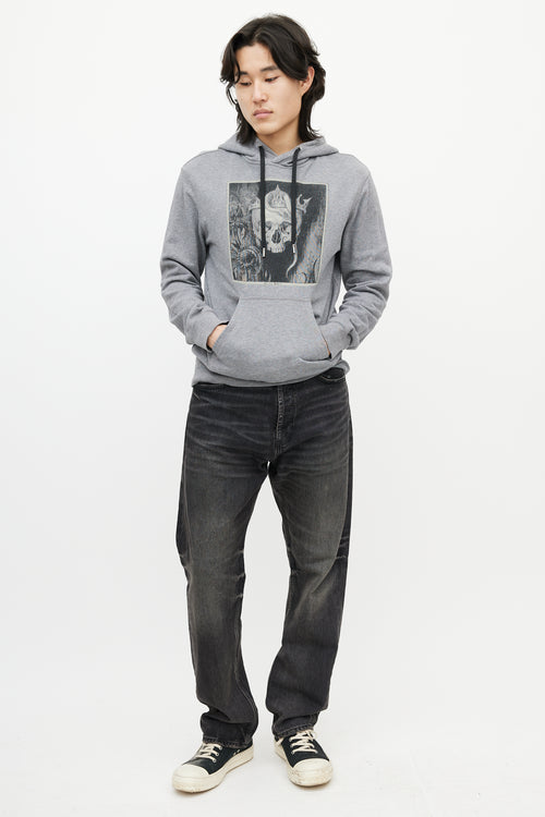 Alexander McQueen Grey 
Multicolour Skull Hoodie