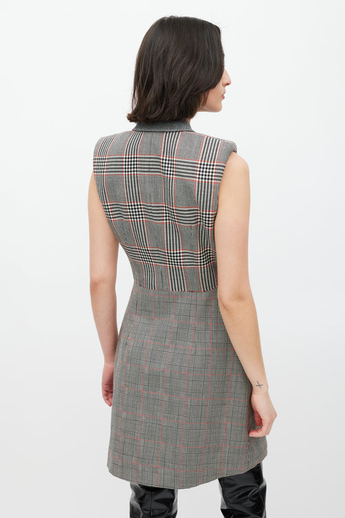 Alexander McQueen Grey 
White Glen Check Blazer Dress