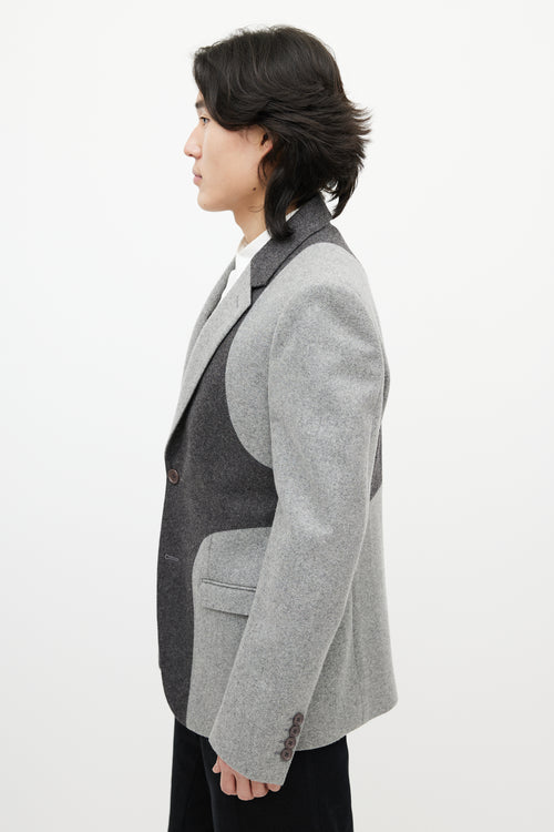 Alexander McQueen Grey Wool Panelled Blazer