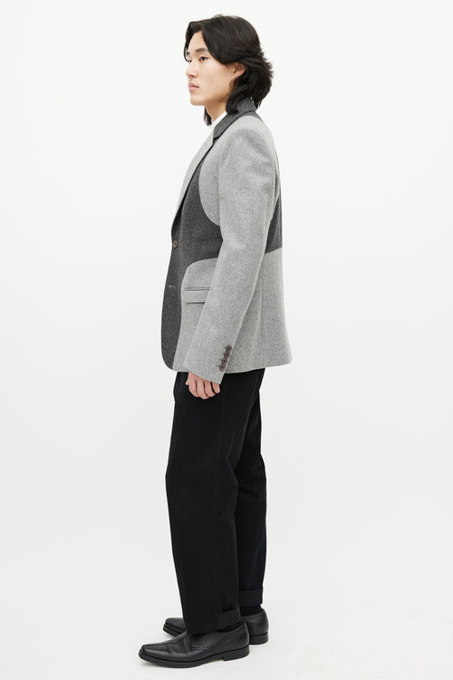 Alexander McQueen Grey Wool Panelled Blazer