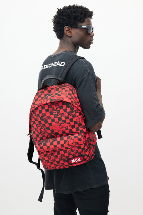 Alexander McQueen Black 
Red Checkered Racer Backpack