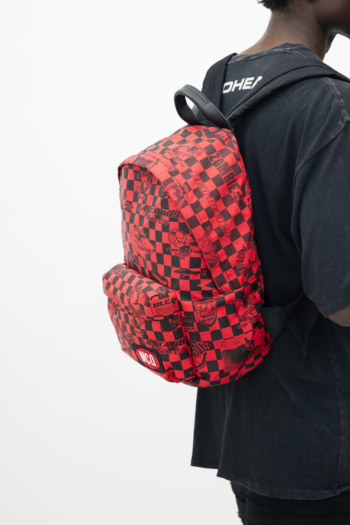 Alexander McQueen Black 
Red Checkered Racer Backpack