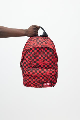 Alexander McQueen Black 
Red Checkered Racer Backpack