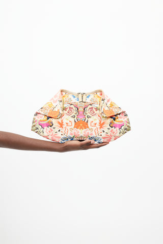 Alexander McQueen Multicolour Satin Print De Manta Clutch