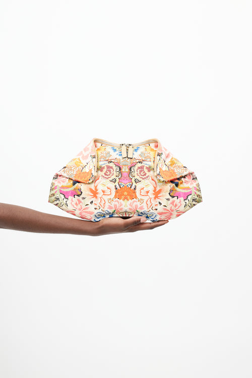 Alexander McQueen Multicolour Satin Print De Manta Clutch