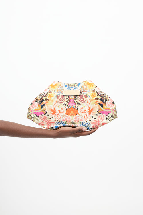 Alexander McQueen Multicolour Satin Print De Manta Clutch