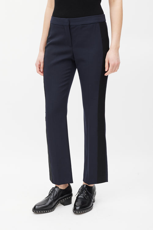 Alexander McQueen Navy 
Black Wool Striped Trouser