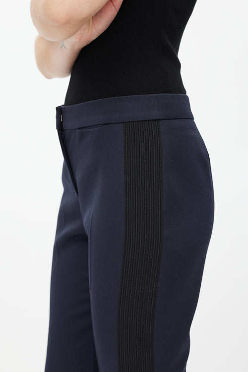 Alexander McQueen Navy 
Black Wool Striped Trouser