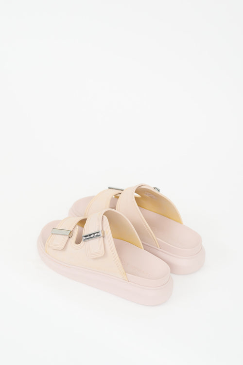 Alexander McQueen Pink 
Beige Rubber Slide