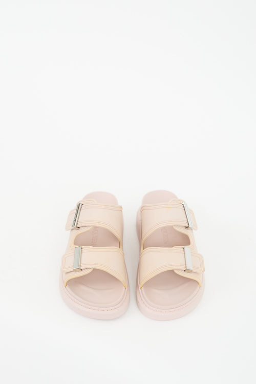 Alexander McQueen Pink 
Beige Rubber Slide