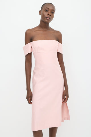 Alexander McQueen Pink Corset Midi Dress