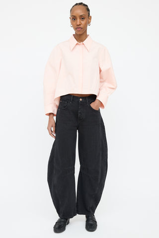 Alexander McQueen Pink Crop Collar Shirt