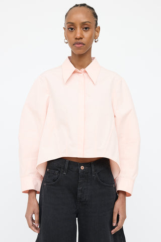 Alexander McQueen Pink Crop Collar Shirt