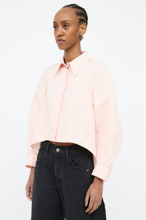 Alexander McQueen Pink Crop Collar Shirt