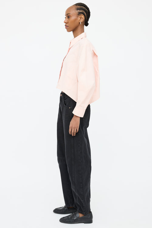 Alexander McQueen Pink Crop Collar Shirt