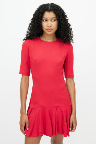 Alexander McQueen Red Flared Mini Dress