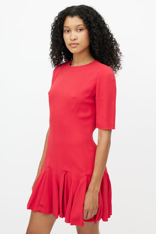 Alexander McQueen Red Flared Mini Dress