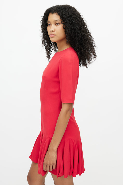 Alexander McQueen Red Flared Mini Dress