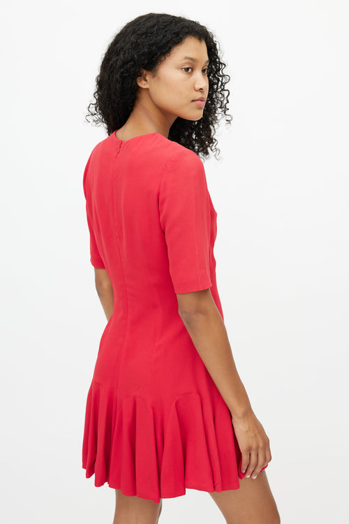 Alexander McQueen Red Flared Mini Dress