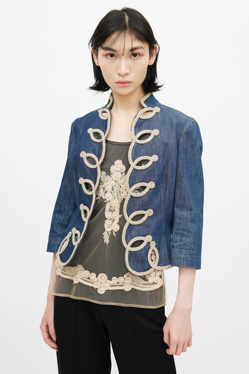 Alexander McQueen SS 2005 Denim Embroidery Jacket