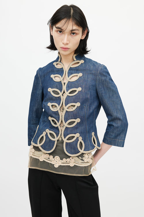 Alexander McQueen SS 2005 Denim Embroidery Jacket