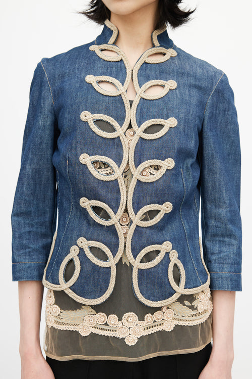 Alexander McQueen SS 2005 Denim Embroidery Jacket