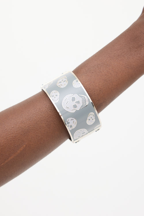 Alexander McQueen Silver 
Grey Skull Bracelet