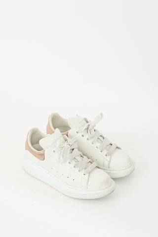 Alexander McQueen White 
Bronze Leather Oversized Sneaker