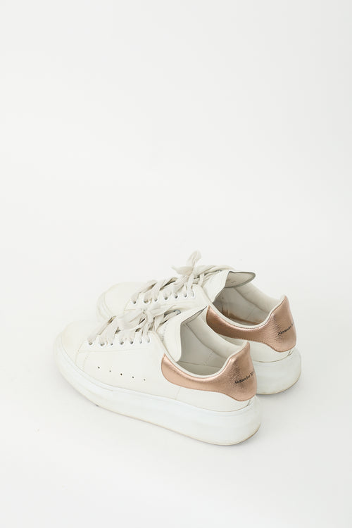 Alexander McQueen White 
Bronze Leather Oversized Sneaker